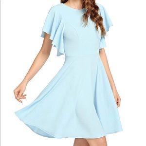 Romwe Women's Stretchy A Line Swing Flared Skater Cocktail Party Dress - XL